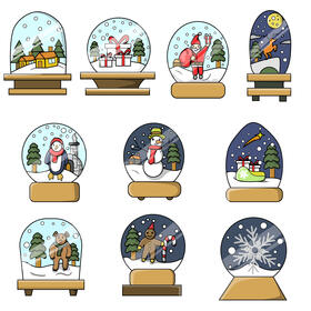 Snow globe set vector