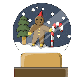 Snow globe ginger candy clipart
