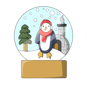 Snow globe penguin clipart