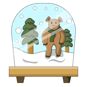 Snow globe polar bear clipart