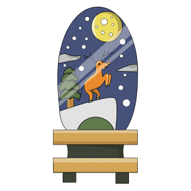 Snow globe rudolph clipart