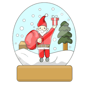 Snow globe santa claus clipart