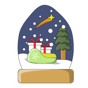 Snow globe sleigh gift clipart