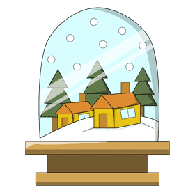 Snow globe snow village clipart