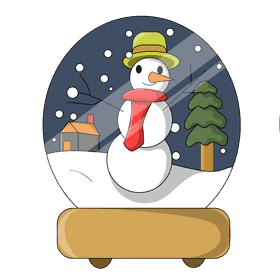 Snow globe snowman clipart