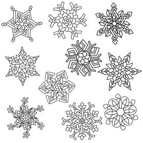 Snowflake Set black and white vector