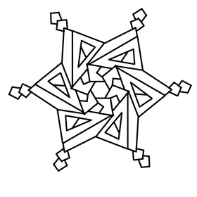 Snowflake black and white clipart