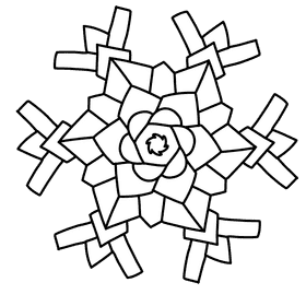 Snowflake black and white clipart