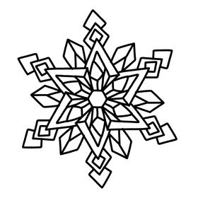 Snowflake black and white clipart
