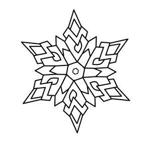 Snowflake black and white clipart