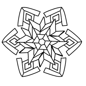 Snowflake black and white clipart