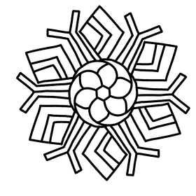 Snowflake black and white clipart