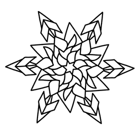 Snowflake black and white clipart