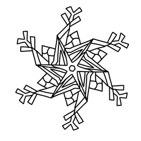 Snowflake black and white clipart