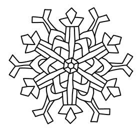 Snowflake black and white clipart