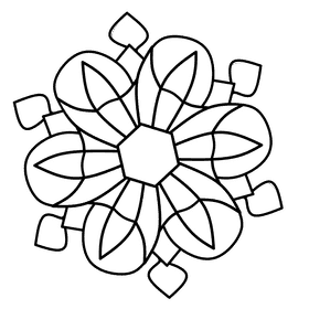 Snowflake black and white clipart