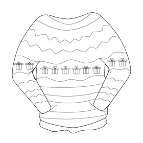 Ugly christmas sweater gift black and white clipart
