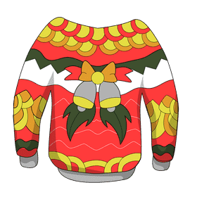 Ugly christmas sweater jingle bell clipart