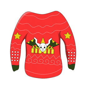 Ugly christmas sweater rudolph clipart