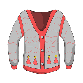 Ugly christmas sweater santa hat clipart