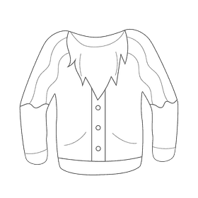 Ugly christmas sweater santa black and white clipart