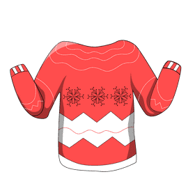 Ugly christmas sweater snowflake clipart