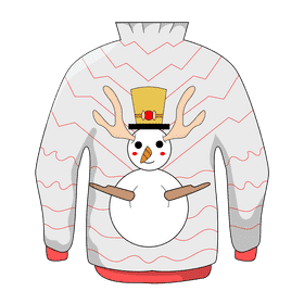 Ugly christmas sweater snowman clipart
