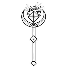 Wand crystal black and white clipart