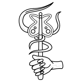 Wand fairy black and white clipart