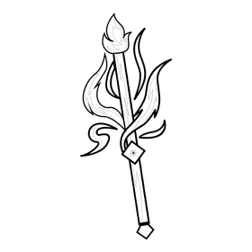 Wand fire black and white clipart