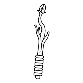 Wand wooden black and white clipart