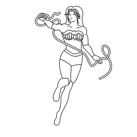 Wonder Woman Earth One black and white clipart