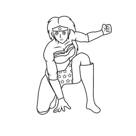 Wonder Woman First black and white clipart