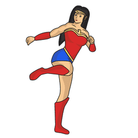 Wonder Woman Kick clipart