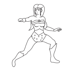 Wonder Woman Original black and white clipart