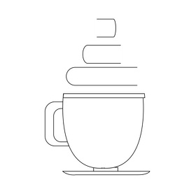 Coffee cup drawing black and white clipart