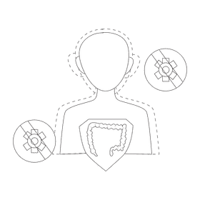 Intestine strong immune system black and white clipart