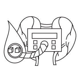 Kidney control blood sugar level black and white clipart