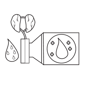Kidney filter and clean blood black and white clipart