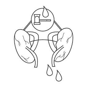 Kidney maxing urine black and white clipart