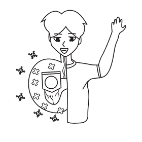 Liver human antybody black and white clipart