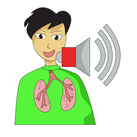 Lungs creating vocal voice clipart