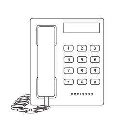 Telephone drawing black and white clipart