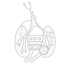 Lungs check black and white clipart