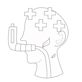 Lungs inhaler black and white clipart