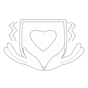 Lungs protect heart black and white clipart