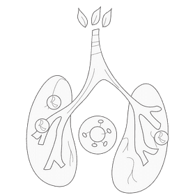 Lungs tuberculosis black and white clipart