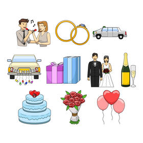 Marriage vector Set vector