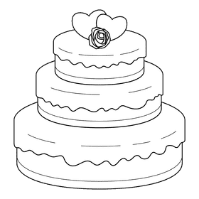 Marriage Cake black and white clipart