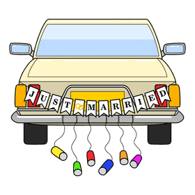 Marriage Just Married Car clipart